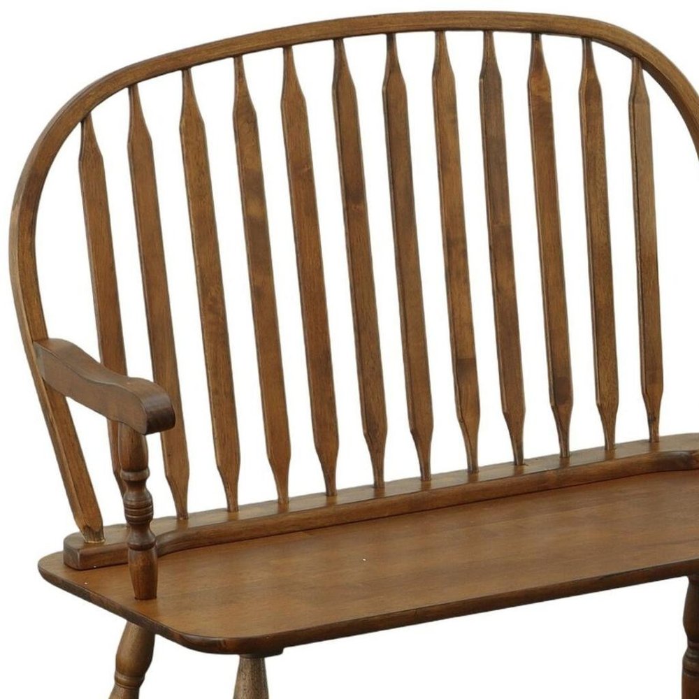 Black Wood Windsor Spindle Back Bench - 44-inch