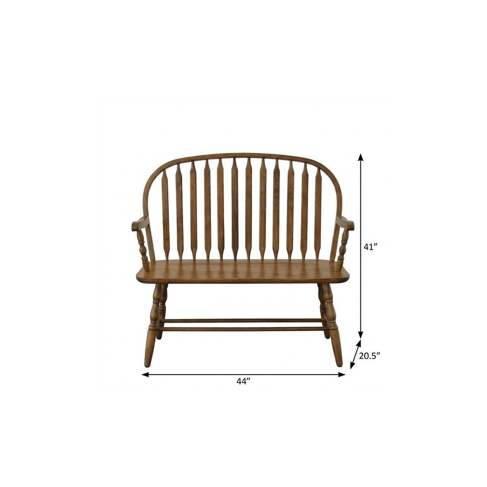 Black Wood Windsor Spindle Back Bench - 44-inch