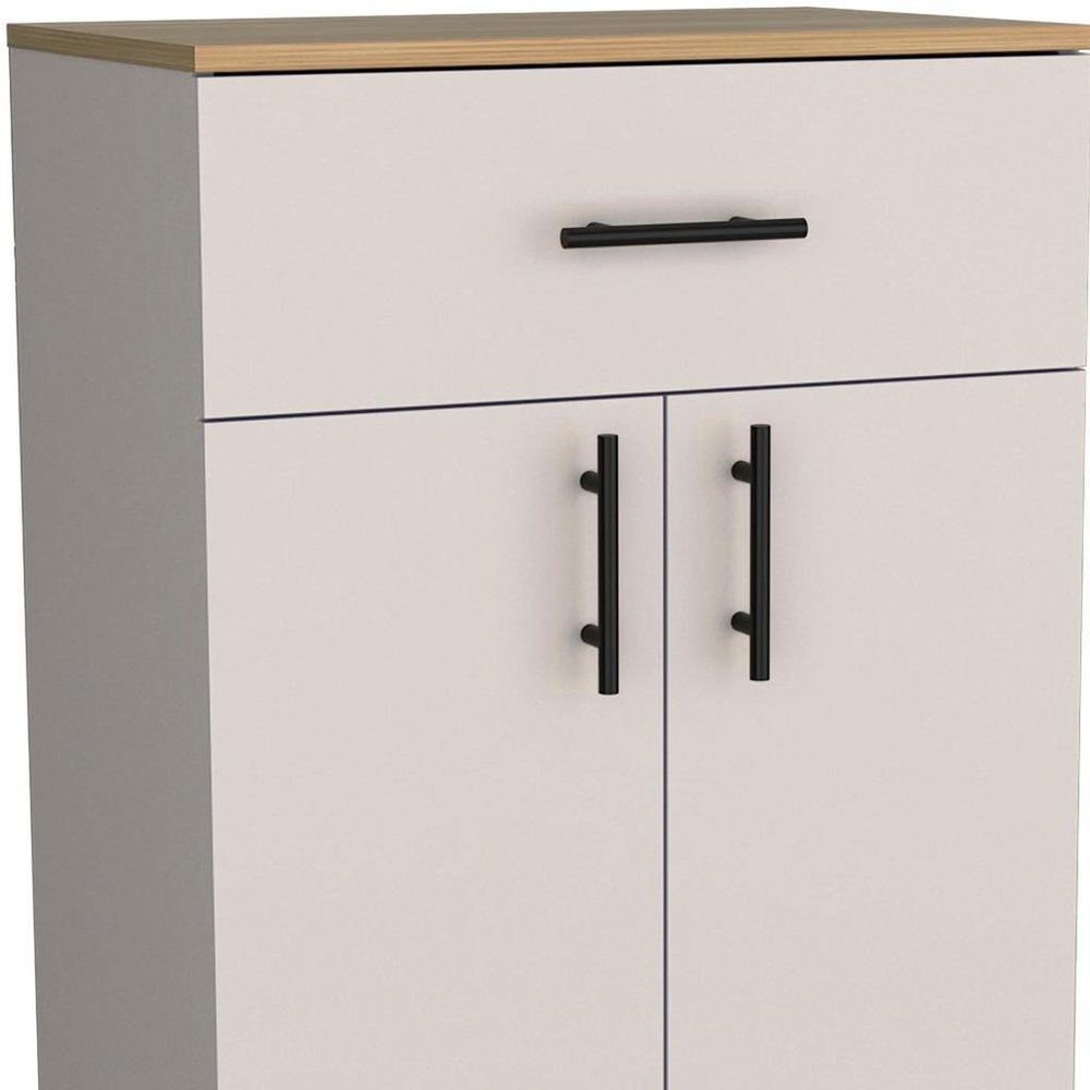 Ivory Wood Pantry or Storage Closet - 34-inch