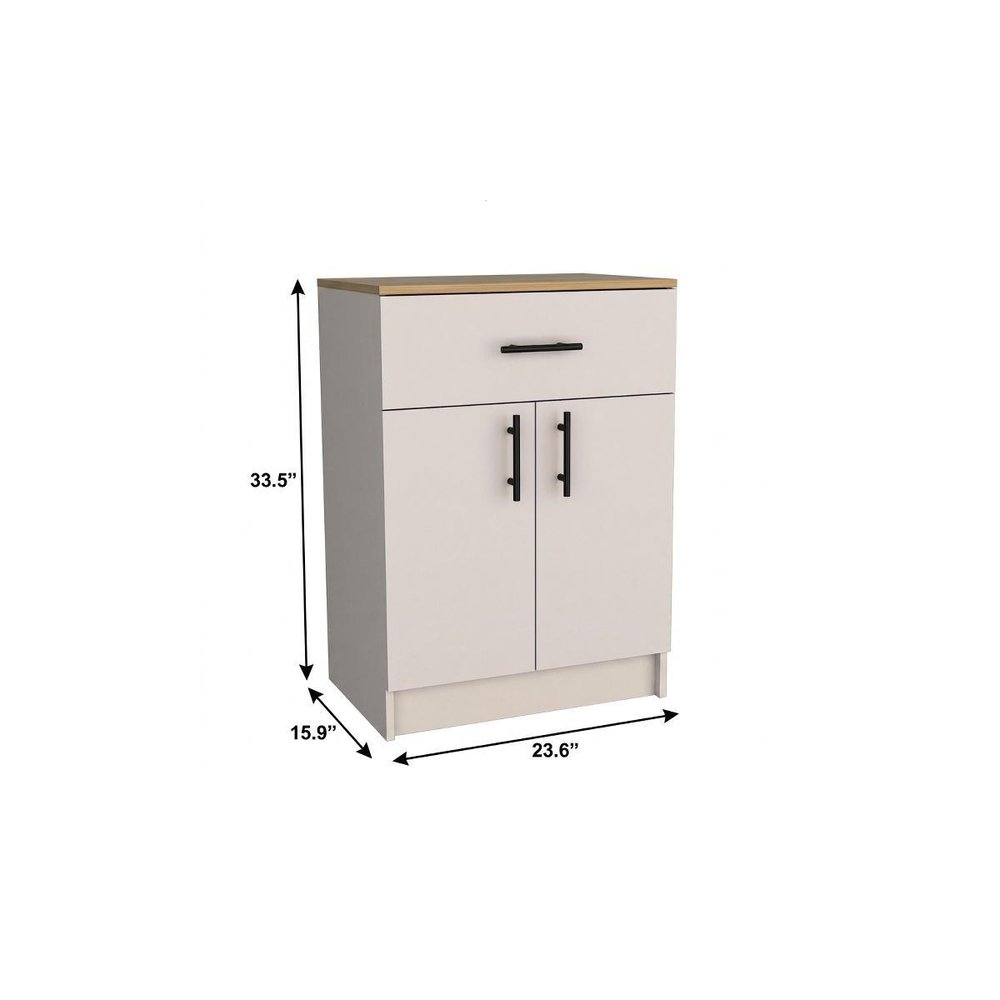 Ivory Wood Pantry or Storage Closet - 34-inch