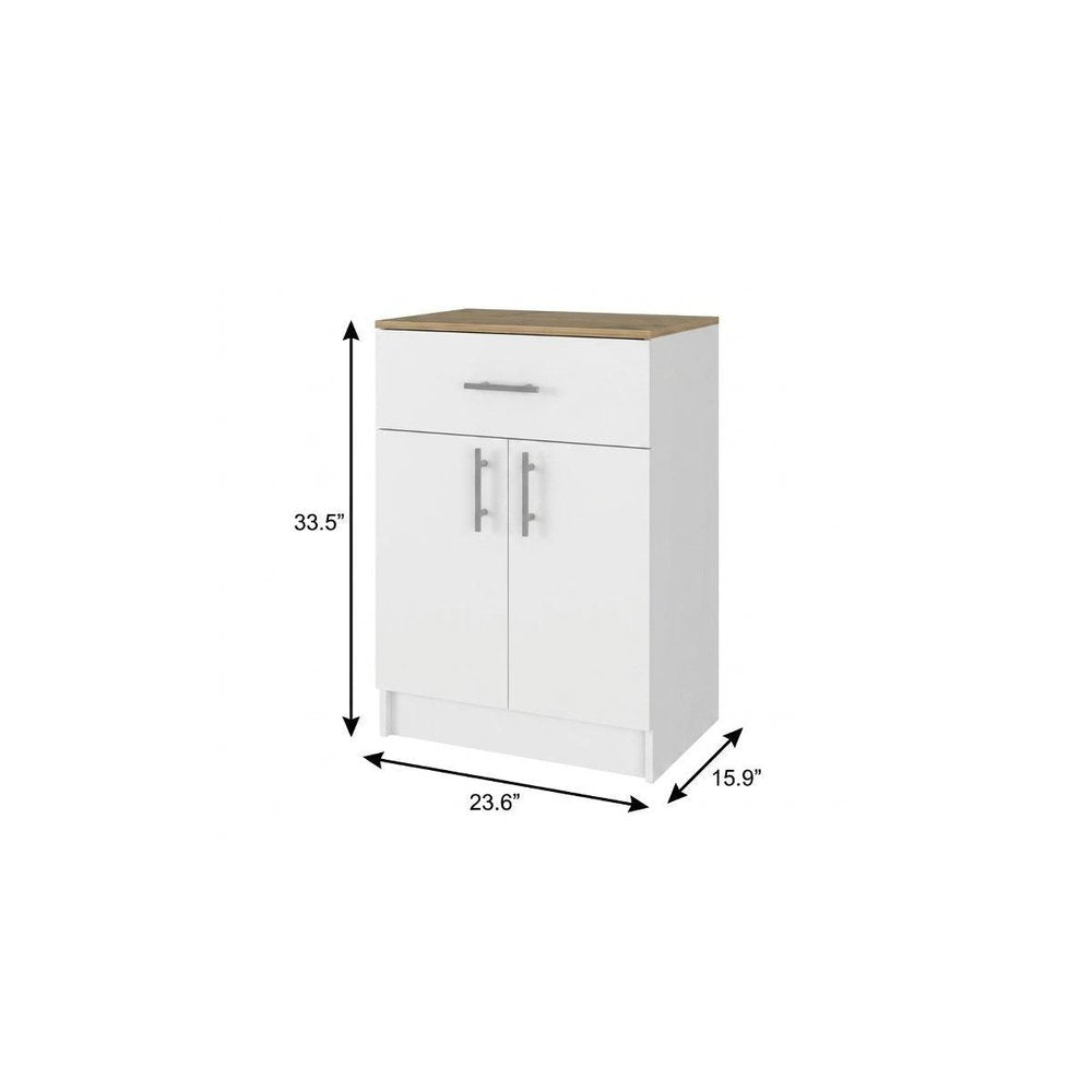 White Wood Pantry or Storage Closet - 34-inch