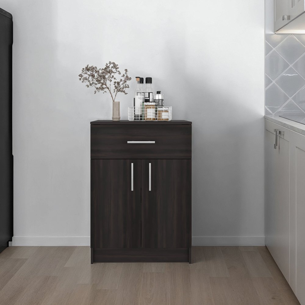 Walnut Wood Pantry or Storage Closet - 33-inch