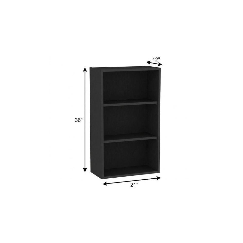 Black Wood Wall Mounted China Cabinet - 21-inch