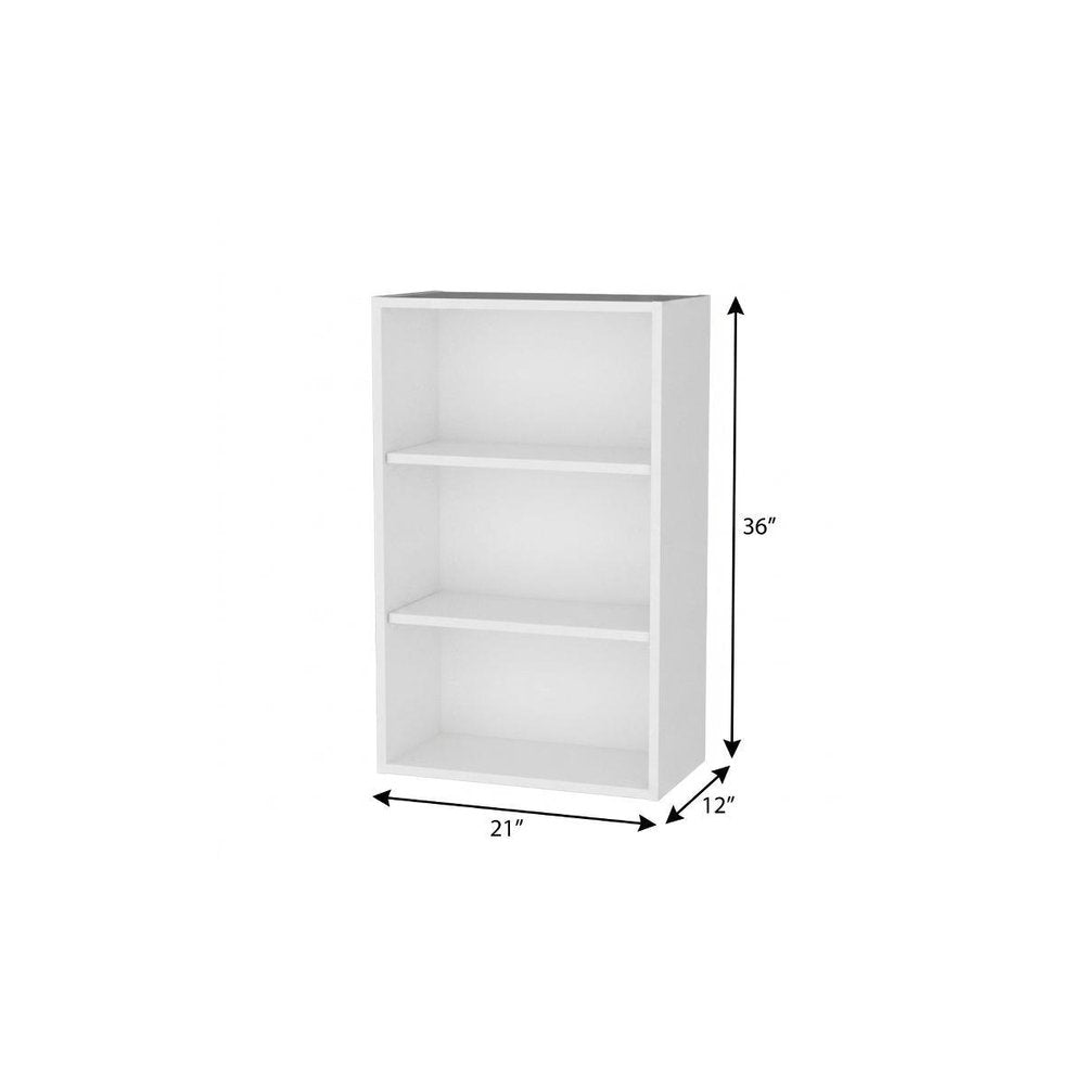 White Wood Wall Mounted China Cabinet - 21-inch