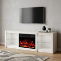 Black Wood Fireplace Entertainment Center with Fireplace - 70-inch