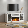 White Wood Fireplace TV Stand with Fireplace - 59-inch