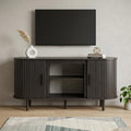 Black Wood Fireplace TV Stand with Fireplace - 55-inch