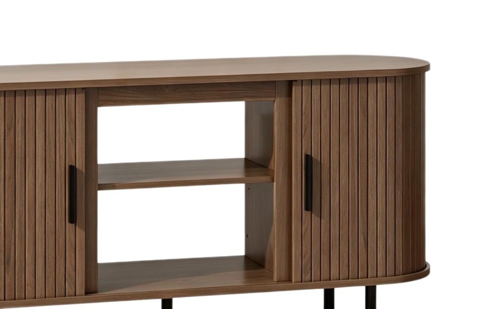 Brown Wood Fireplace TV Stand with Fireplace - 55-inch