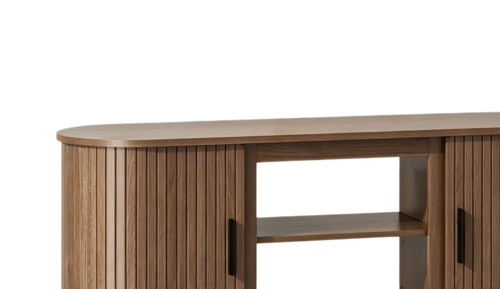 Brown Wood Fireplace TV Stand with Fireplace - 55-inch