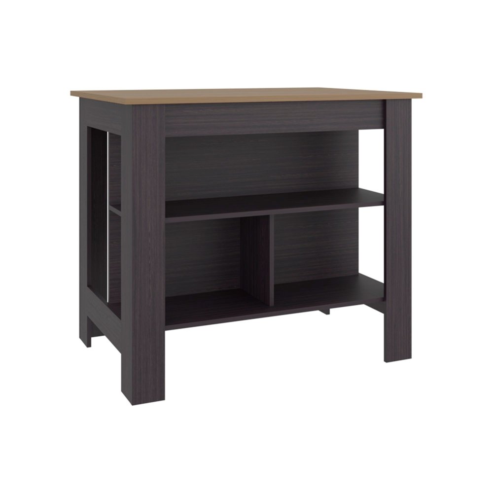 Brown Wood Kitchen Island - 28-inch