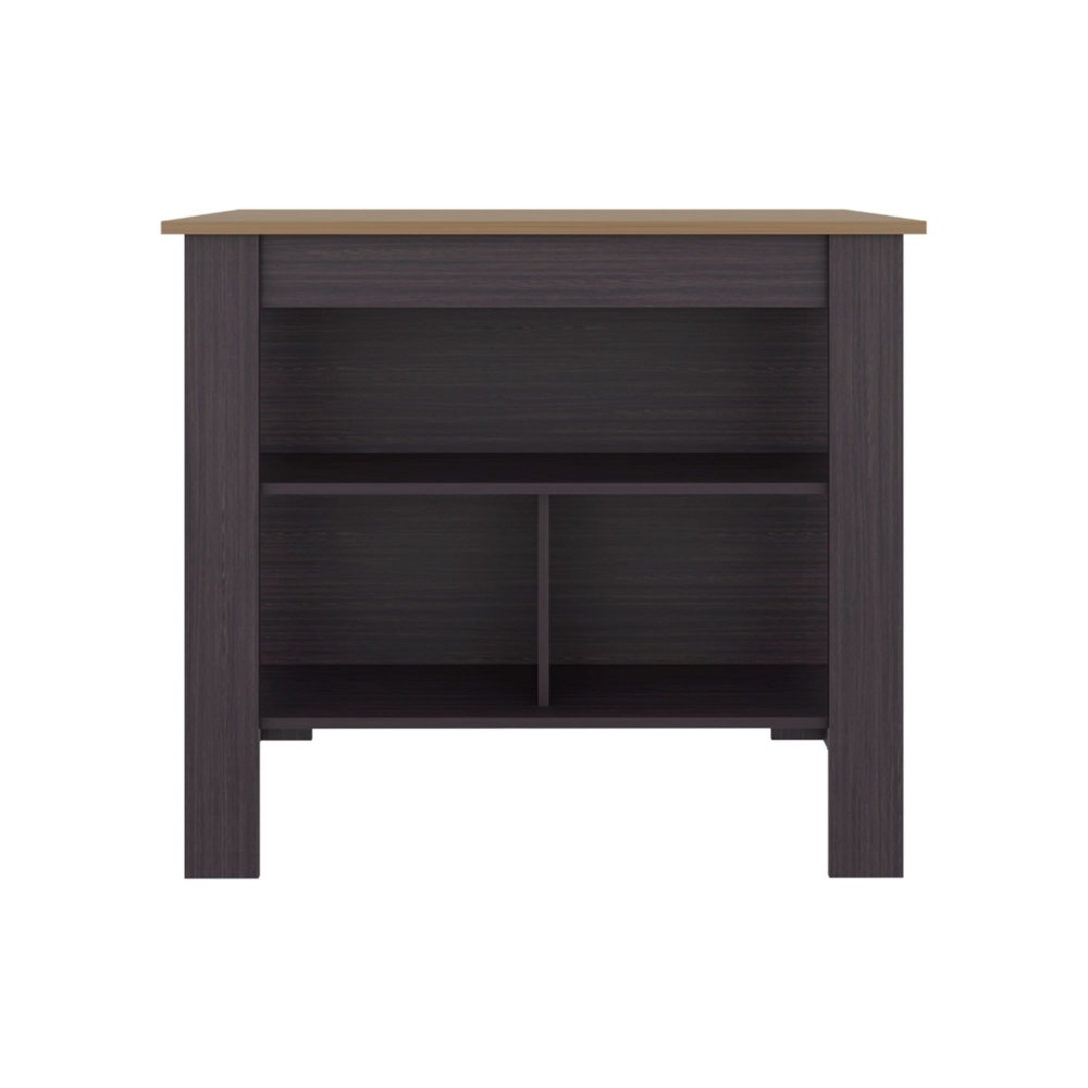 Brown Wood Kitchen Island - 28-inch