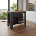 Brown Wood Kitchen Island - 28-inch