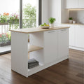 White Wood Kitchen Island - 25-inch