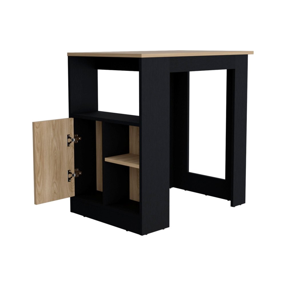 Black Wood Kitchen Island - 23-inch