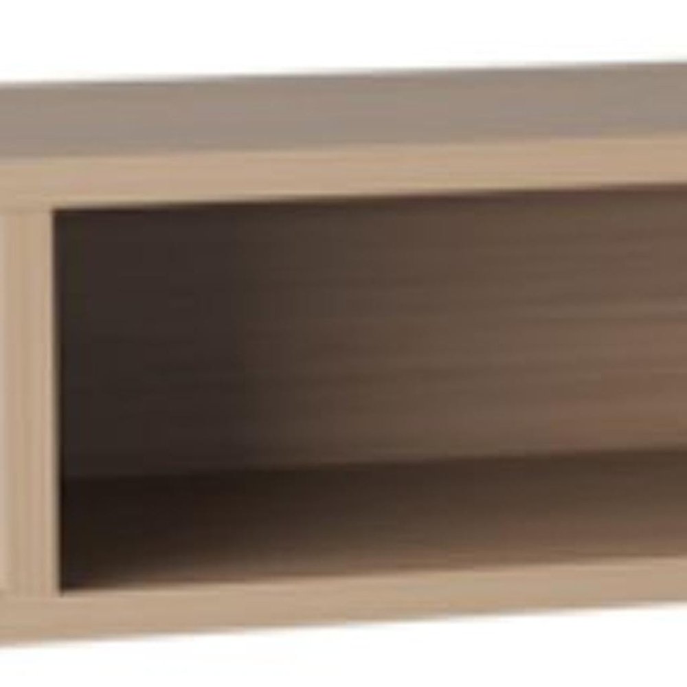 Beige Wood Enclosed and Open Storage Entertainment Center - 71-inch