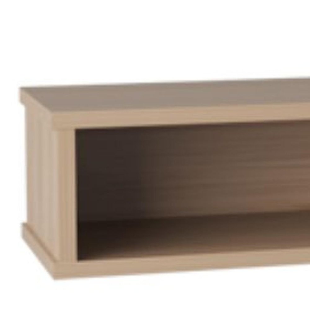 Beige Wood Enclosed and Open Storage Entertainment Center - 71-inch