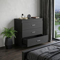 Black Wood Three Drawer Dresser - 31-inch