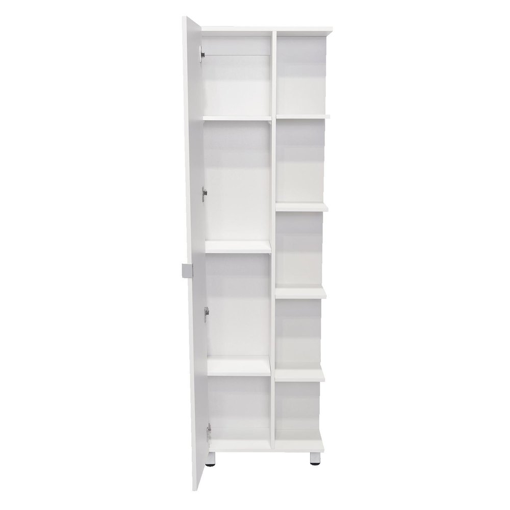 White Wood Corner Accent Cabinet with Single Door - 20-inch