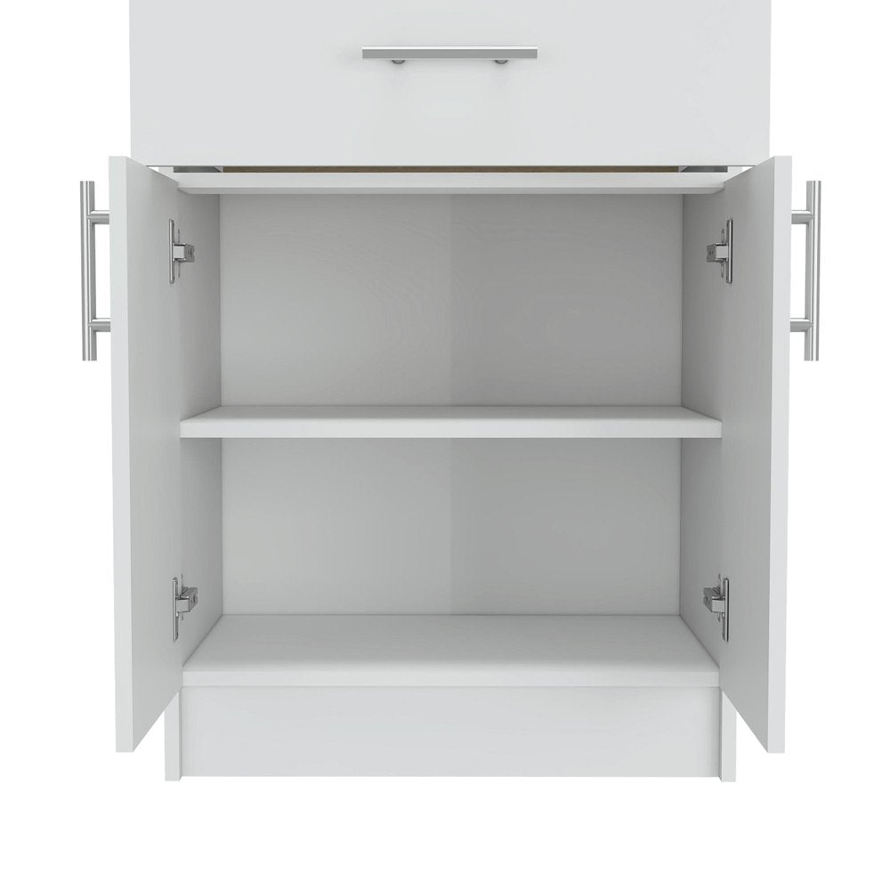 White Wood Two Door Pantry or Storage Closet - 34-inch