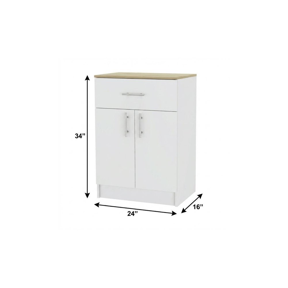 White Wood Two Door Pantry or Storage Closet - 34-inch