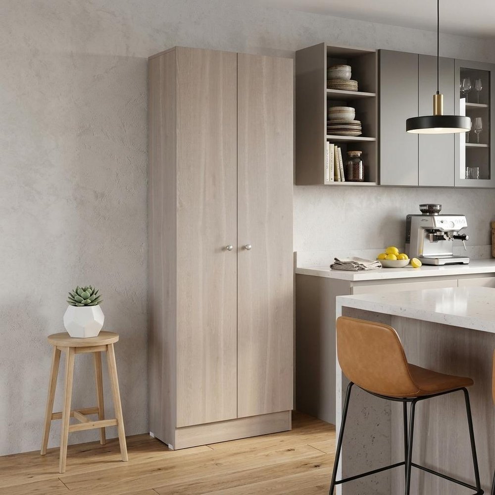 Gray Wood Two Door Pantry or Storage Closet - 71-inch