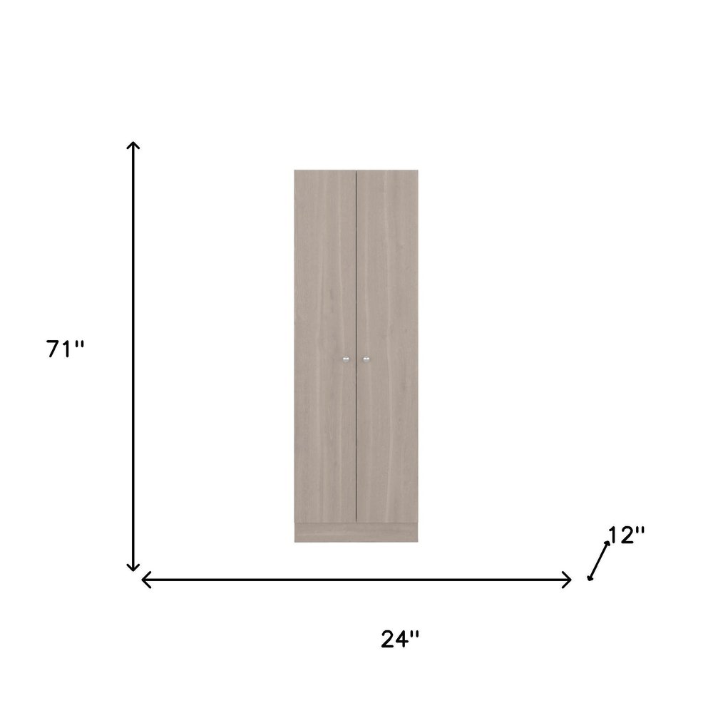 Gray Wood Two Door Pantry or Storage Closet - 71-inch