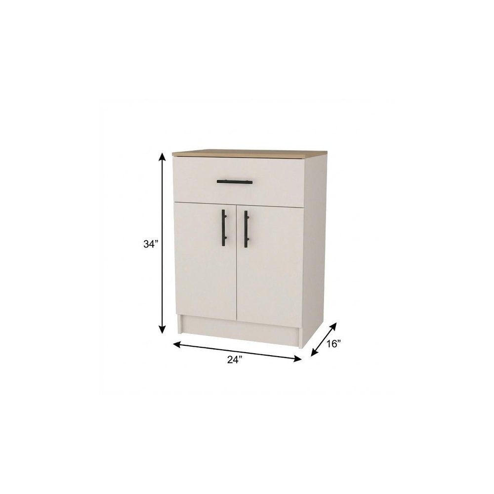 White Wood Two Door Pantry or Storage Closet - 34-inch