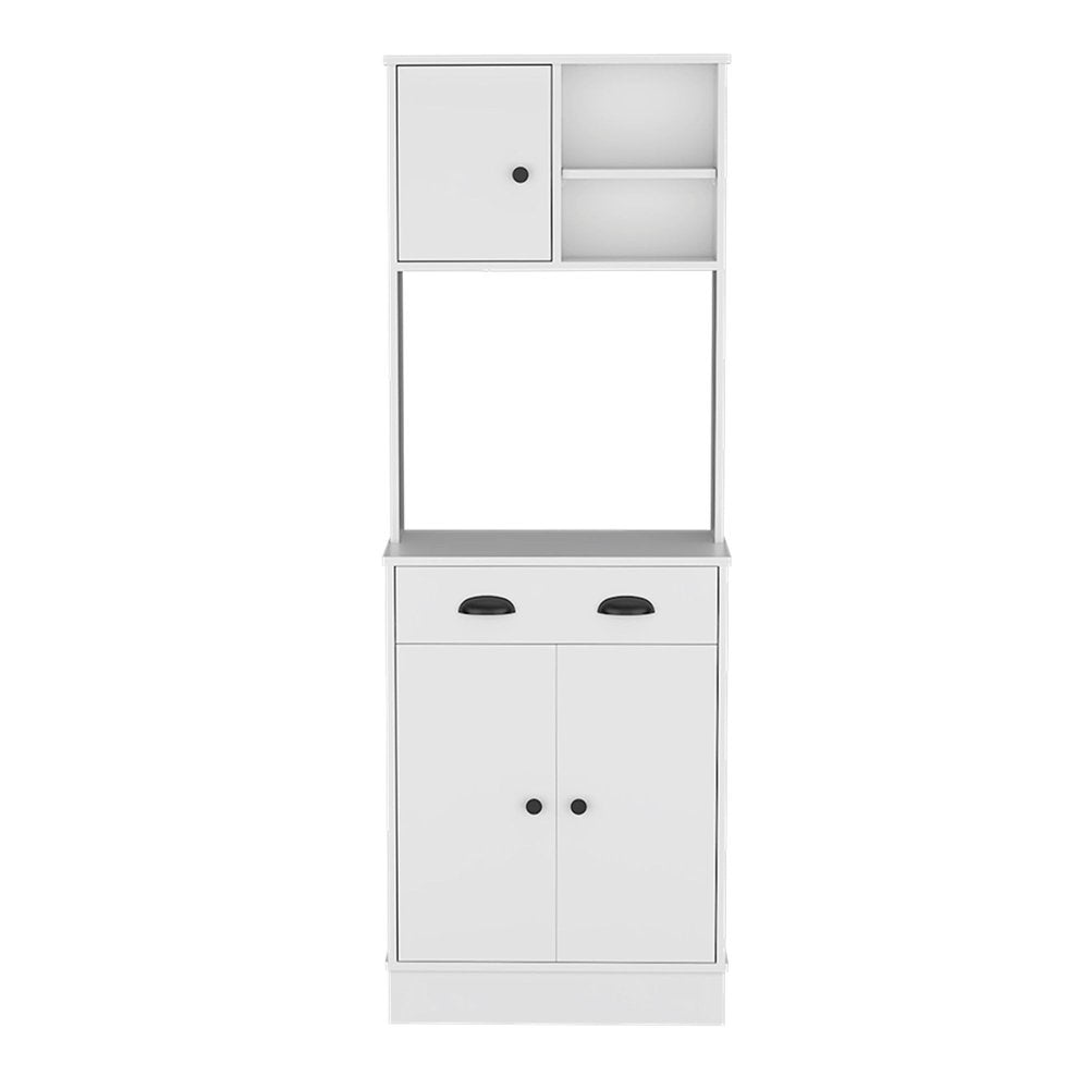 White Wood Three Door Pantry or Storage Closet - 67-inch