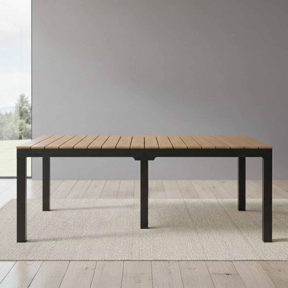 Black Heavy Duty Plastic Folding Outdoor Dining Table with Umbrella Hole