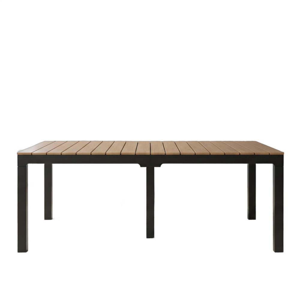 Black Heavy Duty Plastic Folding Outdoor Dining Table with Umbrella Hole
