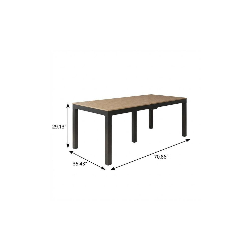 Black Heavy Duty Plastic Folding Outdoor Dining Table with Umbrella Hole