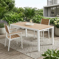 White Heavy Duty Plastic Folding Outdoor Dining Table with Umbrella Hole