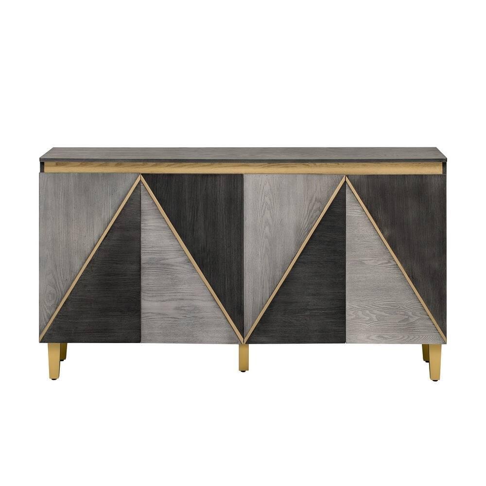 Gray Wood Buffet Table with Four Doors - 60-inch