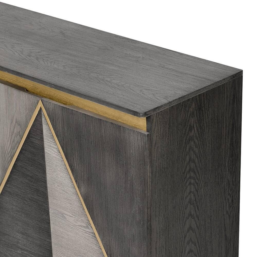 Gray Wood Buffet Table with Four Doors - 60-inch