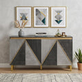 Gray Wood Buffet Table with Four Doors - 60-inch