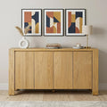 Natural Wood Buffet Table with Four Doors - 59-inch