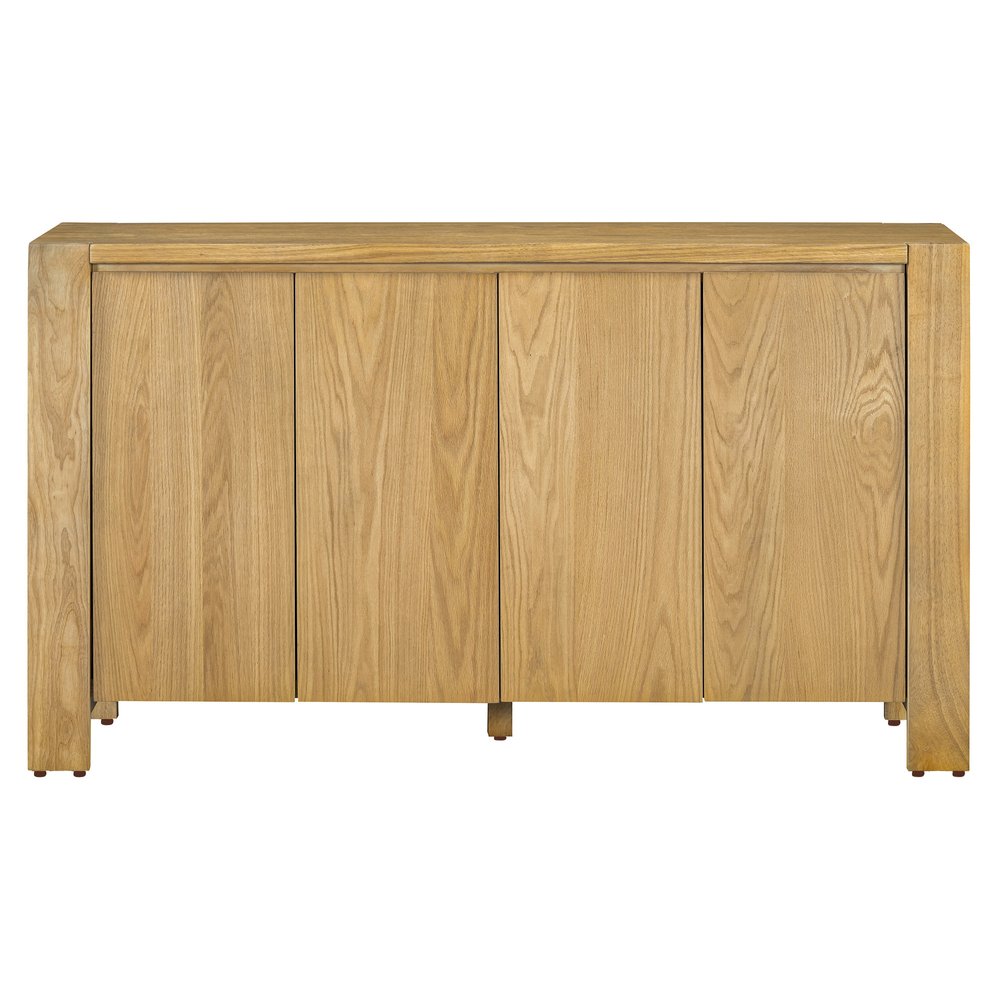 Natural Wood Buffet Table with Four Doors - 59-inch