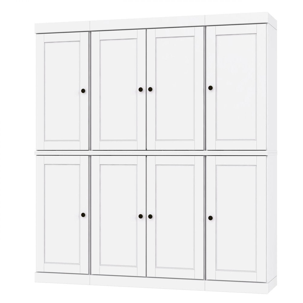White Solid Wood 8 Two Drawer Pantry or Storage Closet - 72-inch