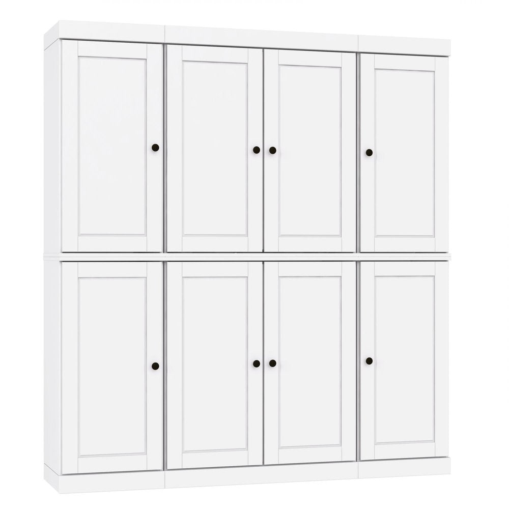 White Solid Wood 8 Two Drawer Pantry or Storage Closet - 72-inch