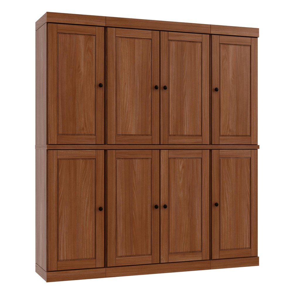 Coffee Solid Wood 8 Two Drawer Pantry or Storage Closet - 72-inch