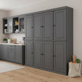Gray Solid Wood 8 Two Drawer Pantry or Storage Closet - 72-inch
