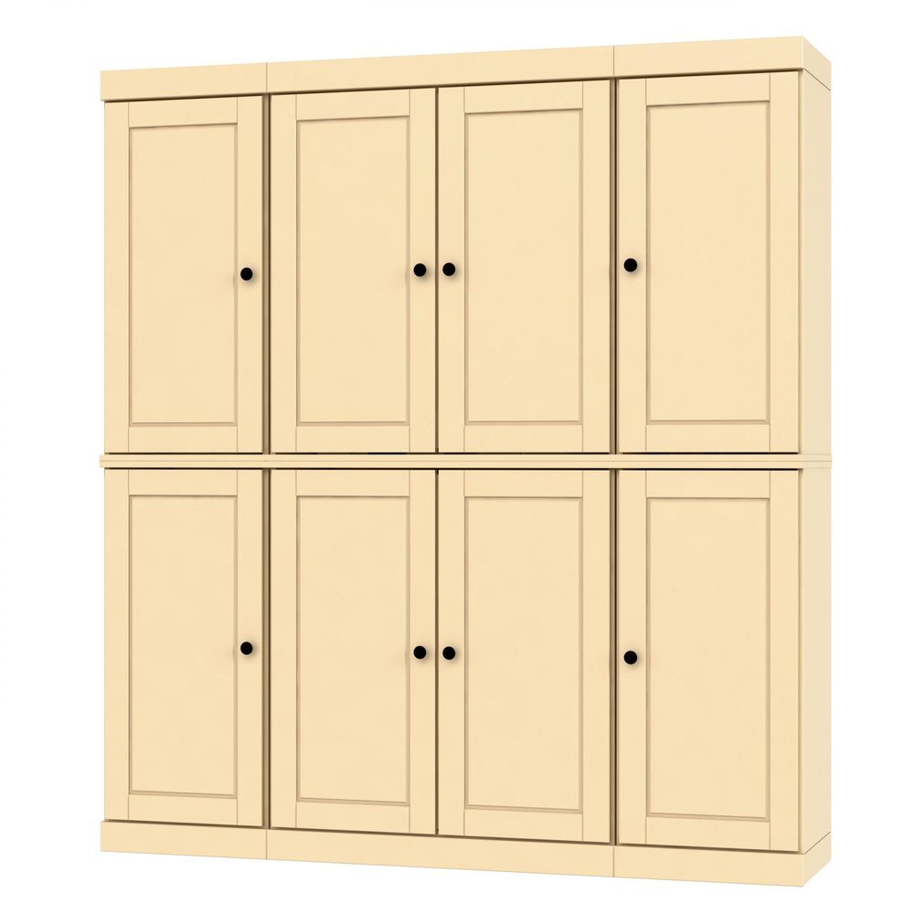 Yellow Solid Wood 8 Two Drawer Pantry or Storage Closet - 72-inch