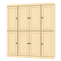 Yellow Solid Wood 8 Two Drawer Pantry or Storage Closet - 72-inch