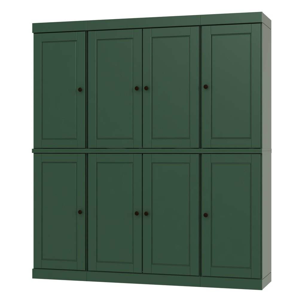 Green Solid Wood 8 Two Drawer Pantry or Storage Closet - 72-inch