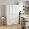 Off White Solid Wood 8 Two Drawer Pantry or Storage Closet - 72-inch