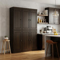 Espresso Solid Wood 8 Two Drawer Pantry or Storage Closet - 72-inch