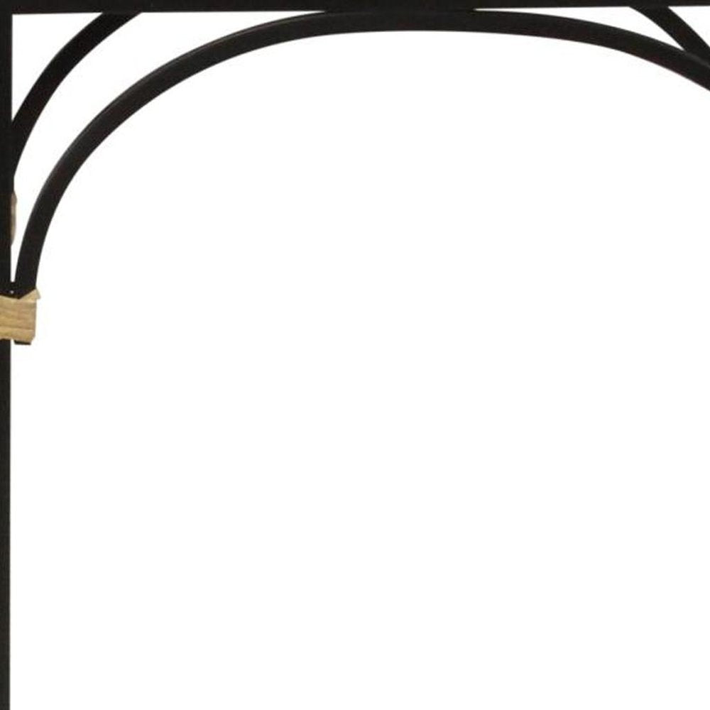 Set of Two Light Brown and Black Distressed Solid Wood and Steel Frame Nested Tables