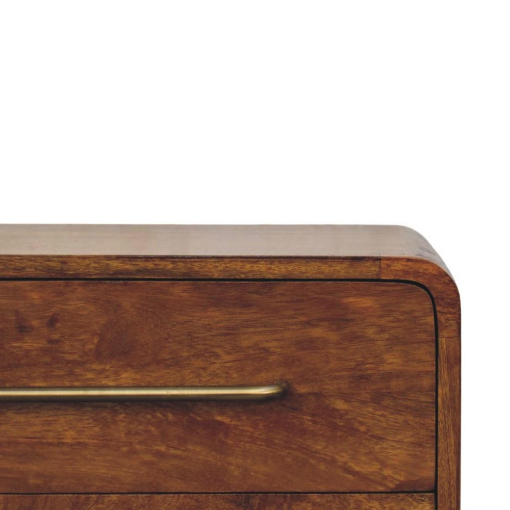 Brown Solid Wood Three Drawer Sideboard - 22-inch