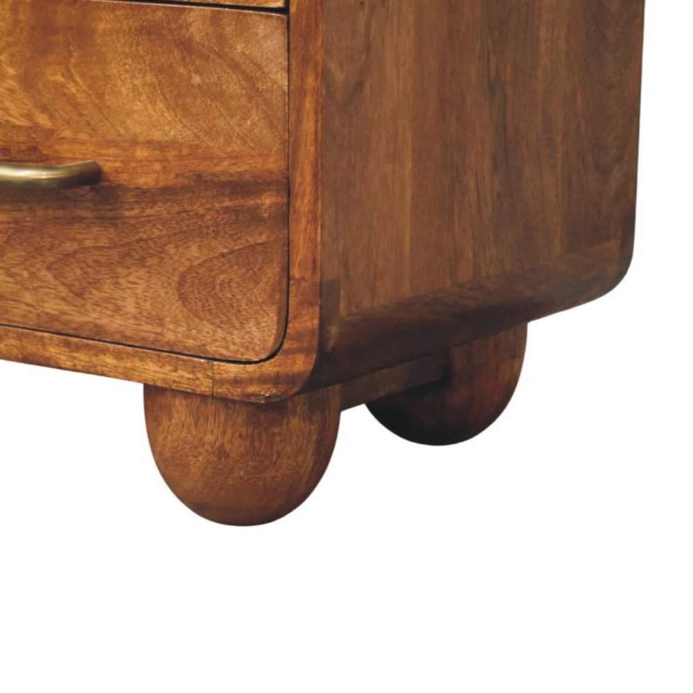 Brown Solid Wood Three Drawer Sideboard - 22-inch