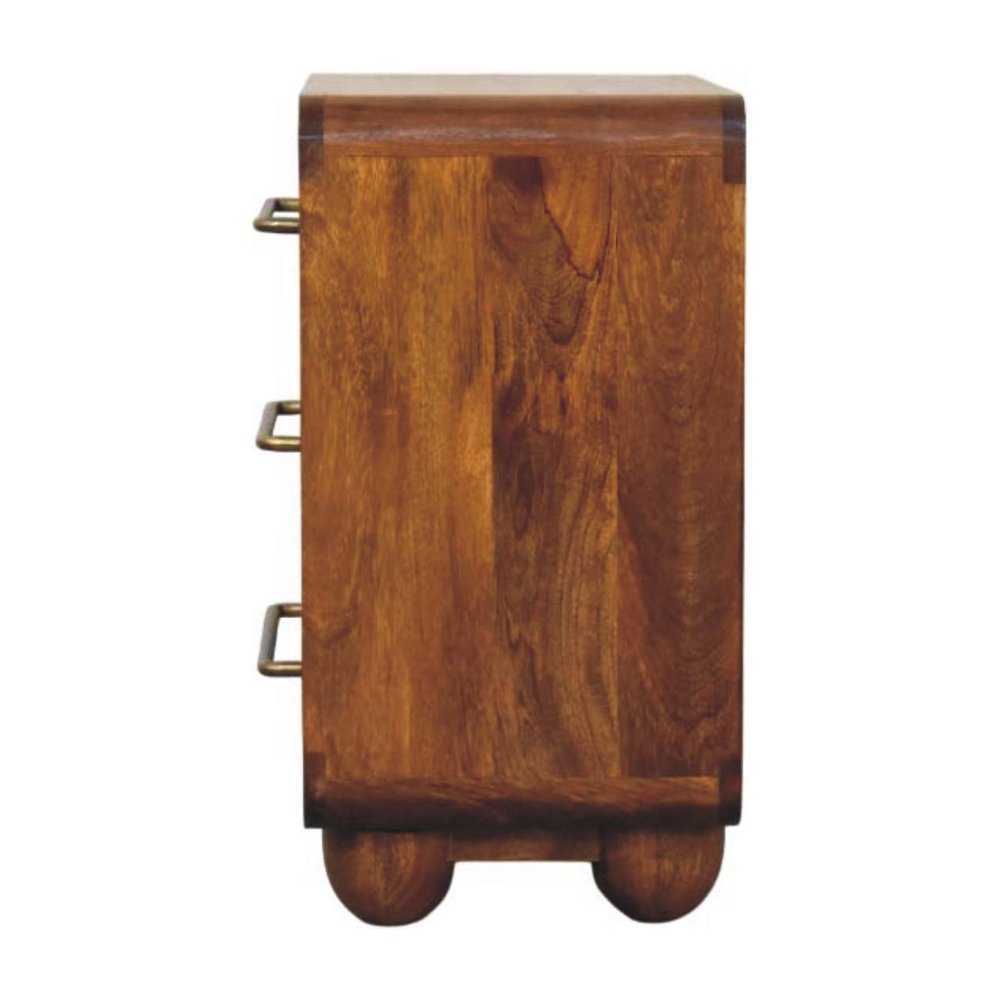 Brown Solid Wood Three Drawer Sideboard - 22-inch